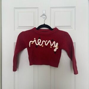 TullaBee Merry Christmas Holiday Knit Sweater Size 12-18 Months